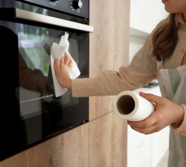 키친타올로 닦고 있는 이미지